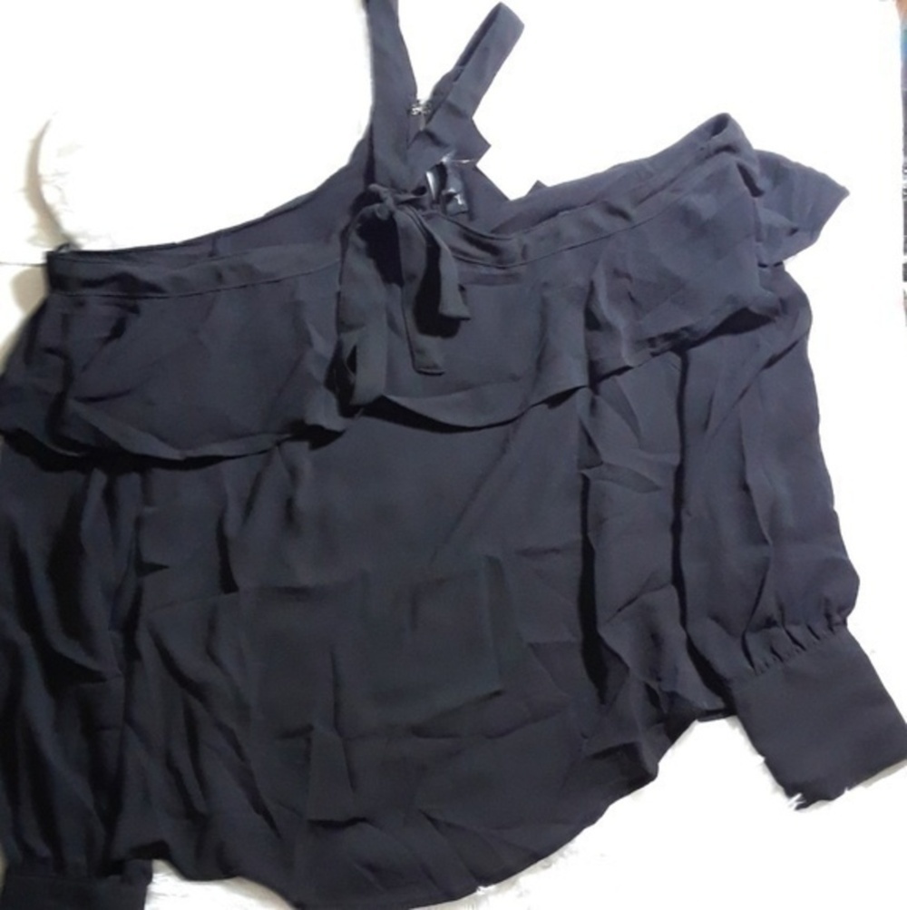 Love University Ruffle Cold Shoulder Blouse - Picture 2 of 8